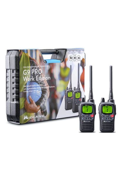 Midland G9 PRO Work edition 2 portofoons met headsetjes