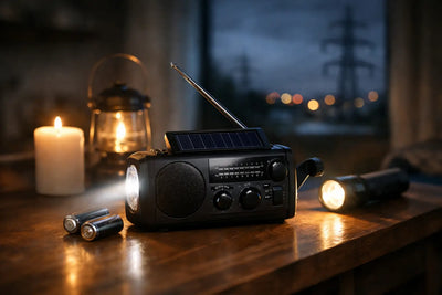 Welke radio werkt zonder stroom bij stroomuitval?