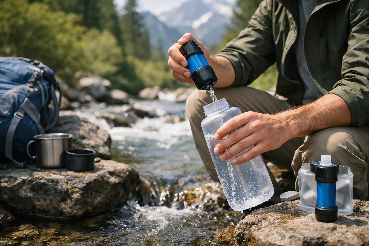 Waterfilter correct gebruiken onderweg