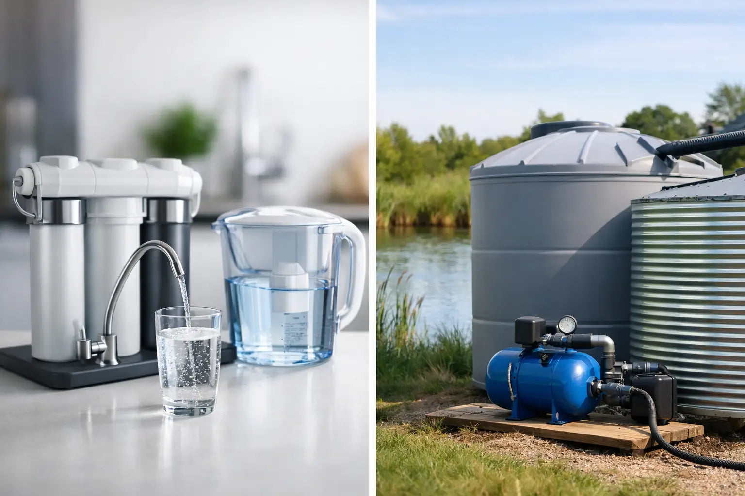 Waterfilter of wateropslag vergelijken