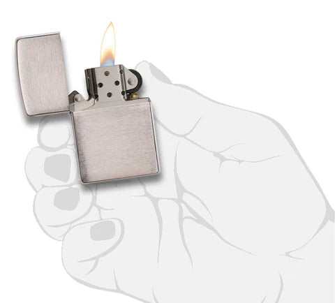 Zippo chrome brushed.