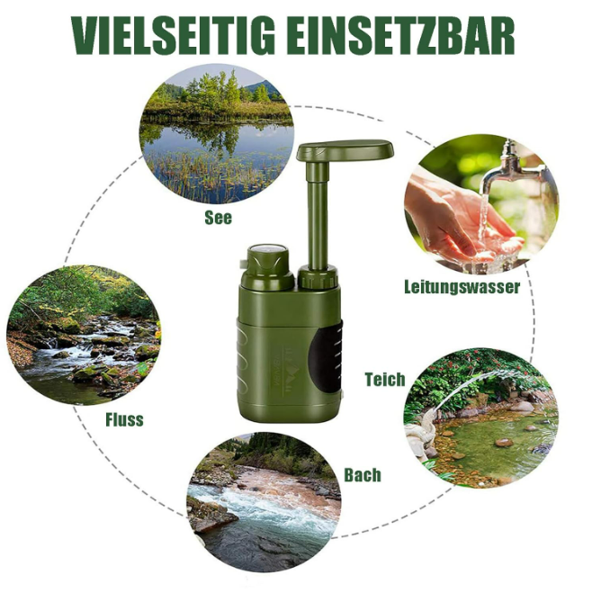 Waterfilter pompje goed voor maar liefst 5000 Liter schoon water.
