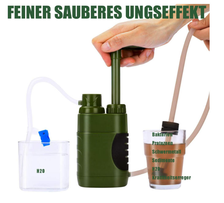 Waterfilter pompje goed voor maar liefst 5000 Liter schoon water.