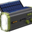 Noodradio 5000mAh Zonne Energie Zaklamp Powerbank Oplaadbaar Handslinger Zwart / Army Groen