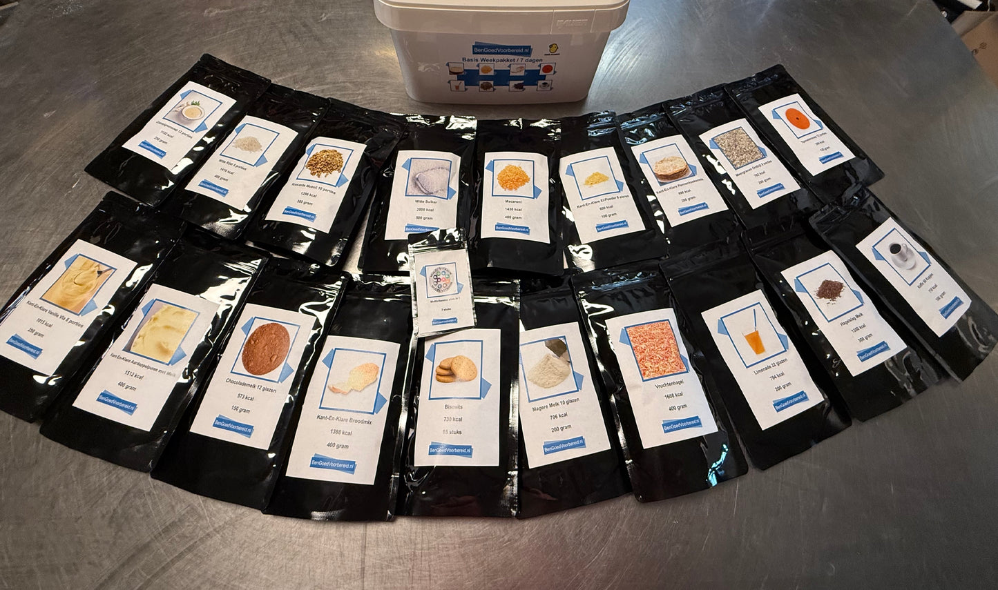Compleet Noodrantsoen 2800 Kcal / Dag 30 jaar houdbaar Weekbox
