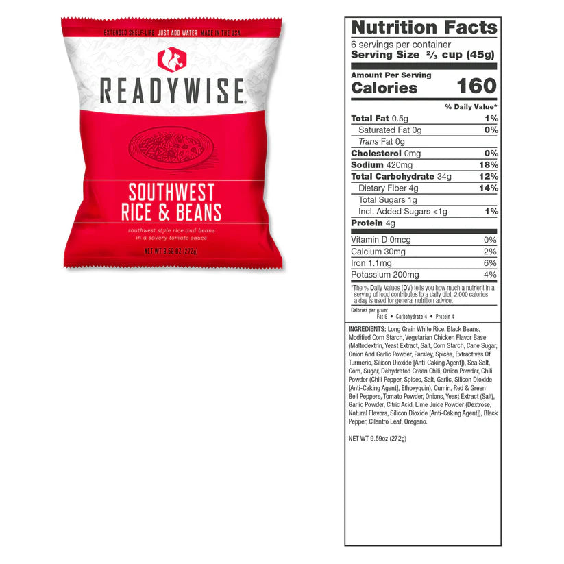 ReadyWise 3 dagen Grab Bag 28 Porties Ontbijt, Lunch & Avondeten 25 jaar houdbaar, Grab & Go Dry-Bag, Freeze Dried, 25 Years Shelf Life, Emergency Food, 3 Days For 1 Person